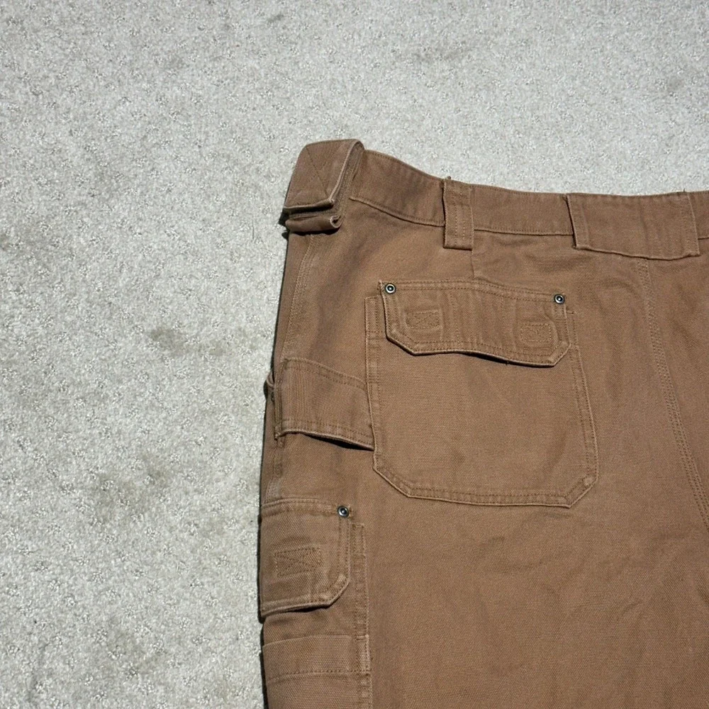 Duluth Trading Co Mens Brown Fire Hose Cargo Work Shorts Size 44‎ Cotton Canvas